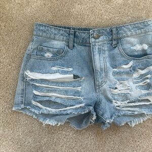 Denim Distressed Denim Shorts Size US27
